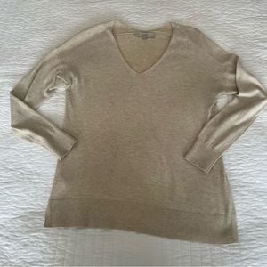 LOFT Tan V-Neck Sweater Size Small